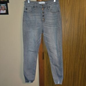 KanCan Women's High Rise Denim Jeans with Button Fly